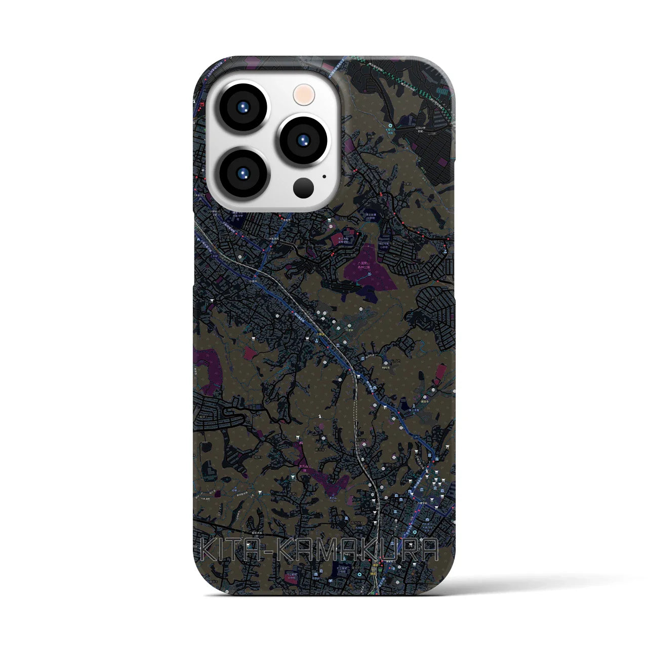 【北鎌倉(神奈川県)】地図柄iPhoneケース(バックカバータイプ)