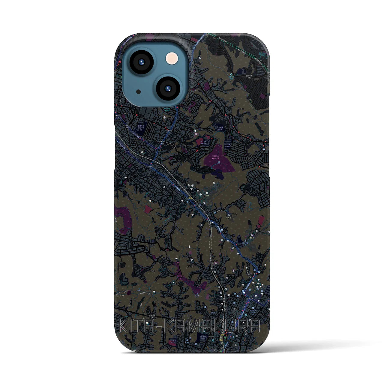【北鎌倉(神奈川県)】地図柄iPhoneケース(バックカバータイプ)