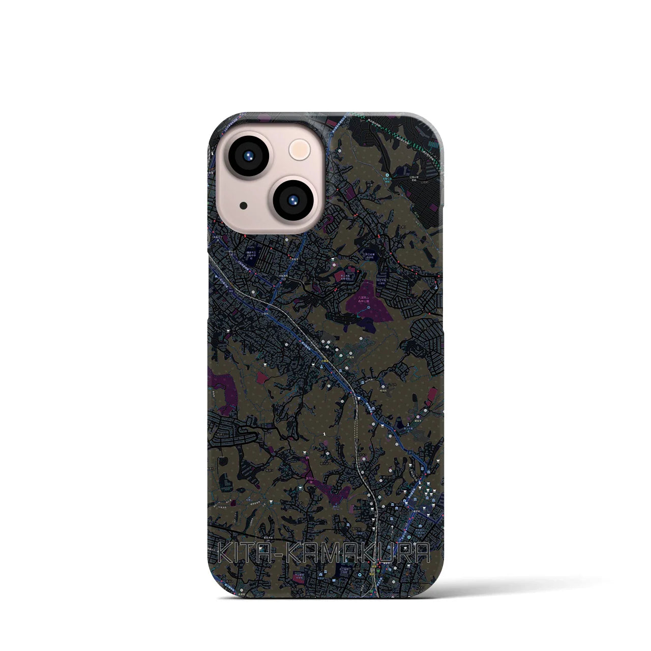 【北鎌倉(神奈川県)】地図柄iPhoneケース(バックカバータイプ)