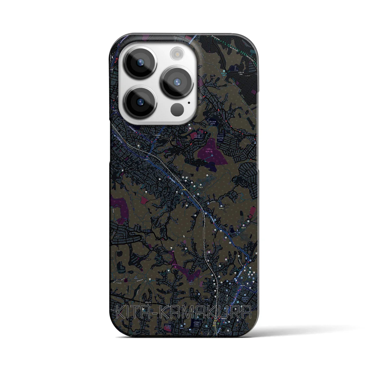 【北鎌倉(神奈川県)】地図柄iPhoneケース(バックカバータイプ)