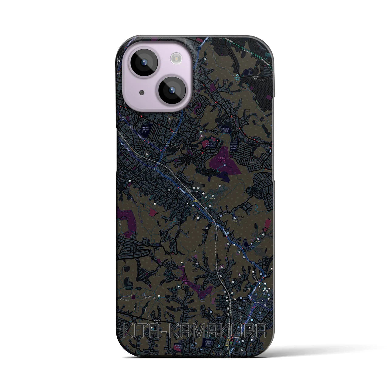 【北鎌倉(神奈川県)】地図柄iPhoneケース(バックカバータイプ)