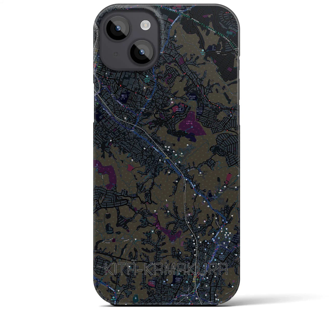 【北鎌倉(神奈川県)】地図柄iPhoneケース(バックカバータイプ)