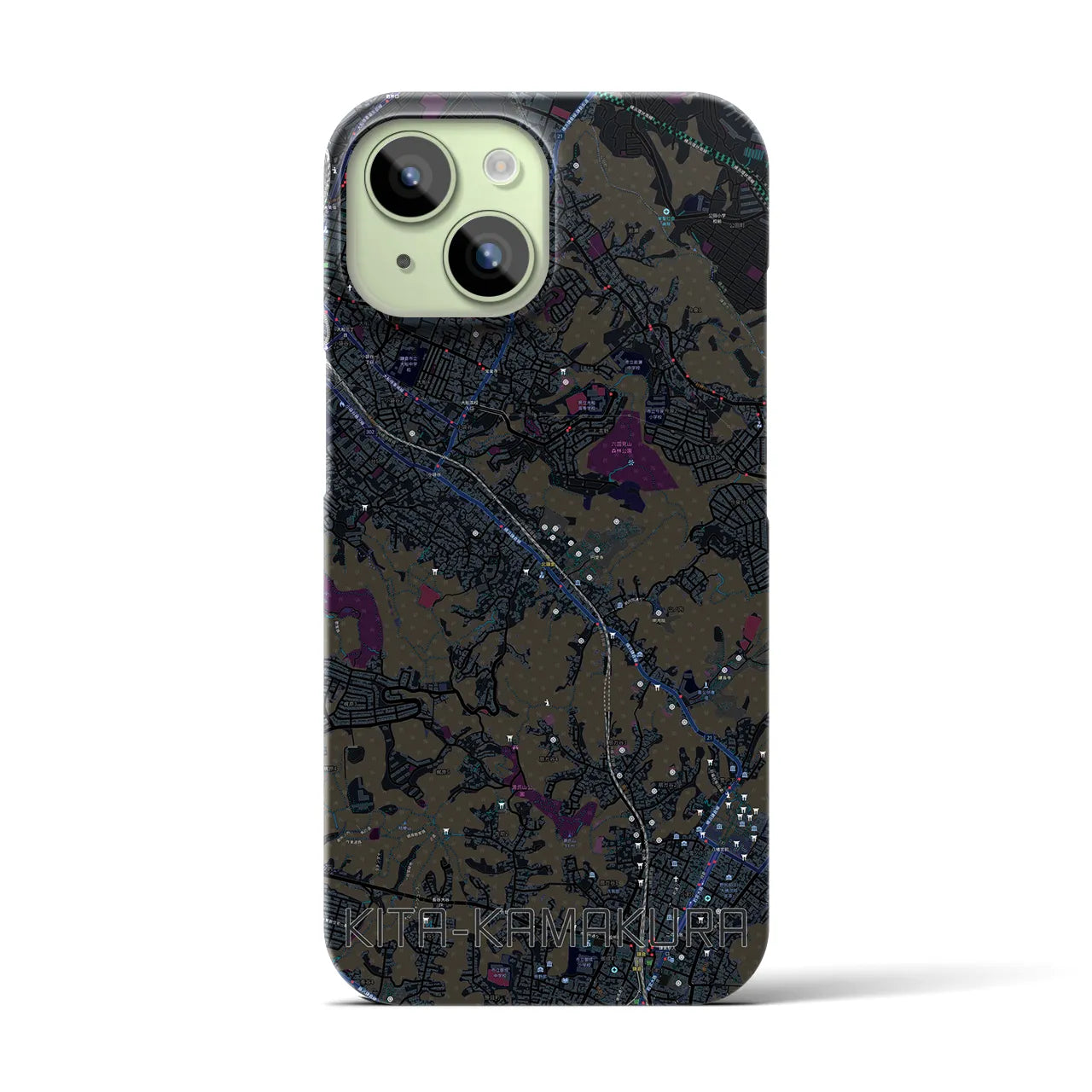 【北鎌倉(神奈川県)】地図柄iPhoneケース(バックカバータイプ)