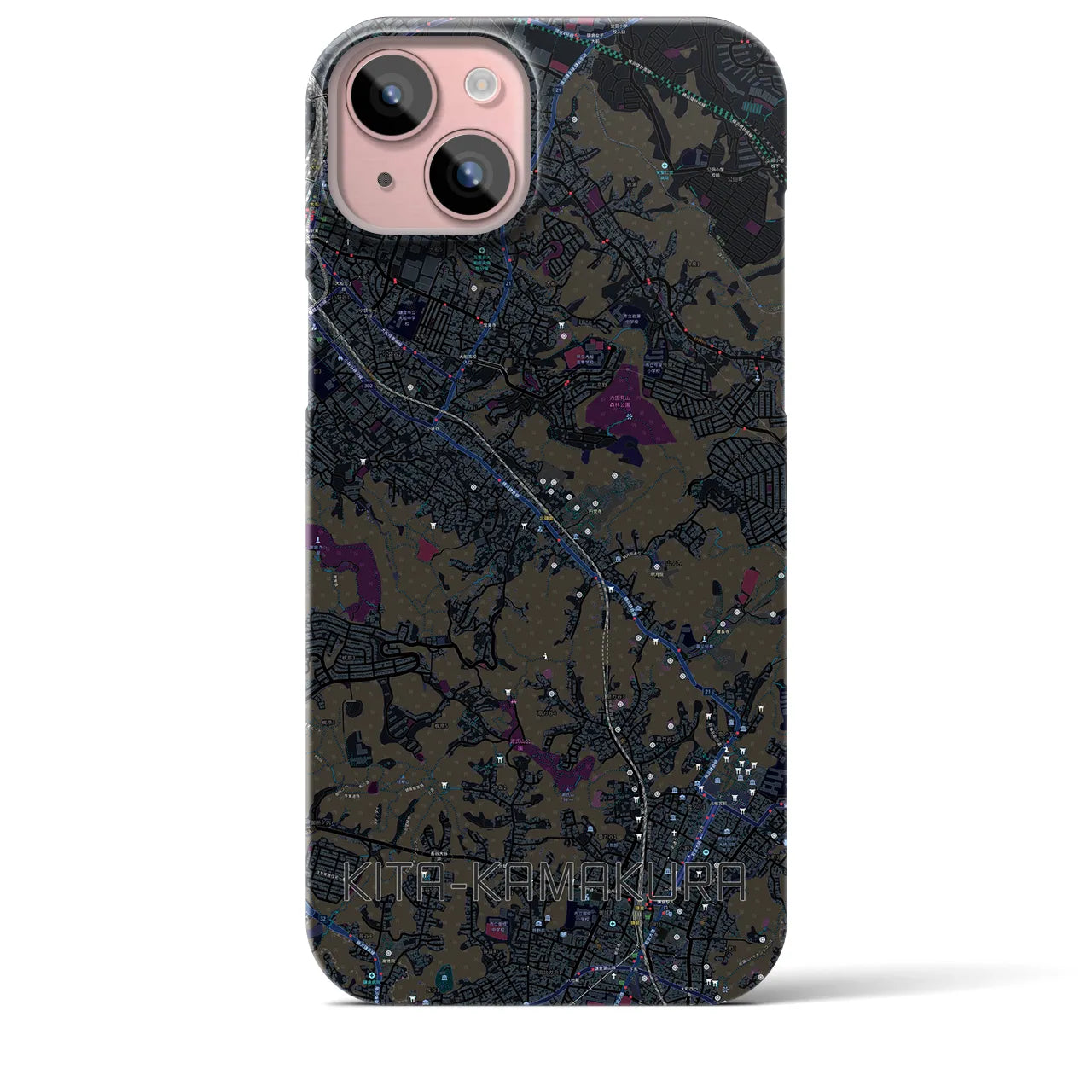 【北鎌倉(神奈川県)】地図柄iPhoneケース(バックカバータイプ)
