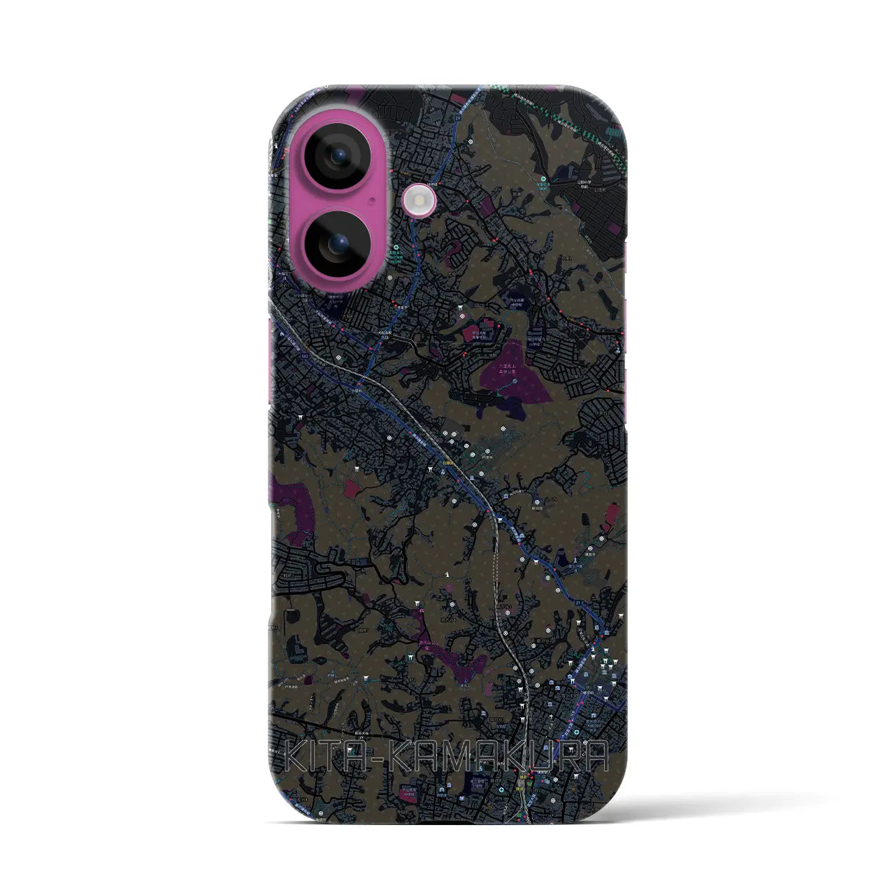 【北鎌倉(神奈川県)】地図柄iPhoneケース(バックカバータイプ)