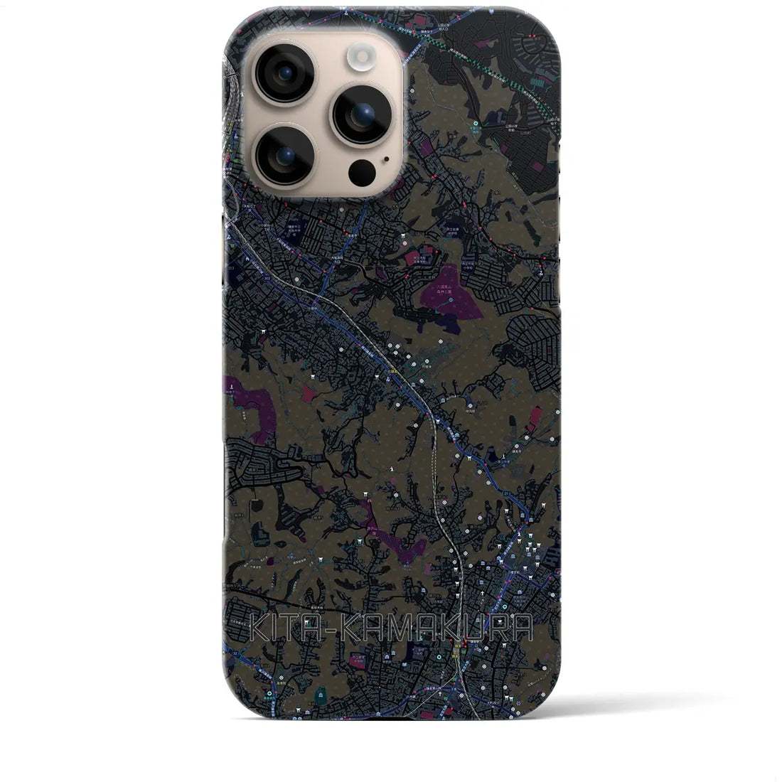 【北鎌倉(神奈川県)】地図柄iPhoneケース(バックカバータイプ)