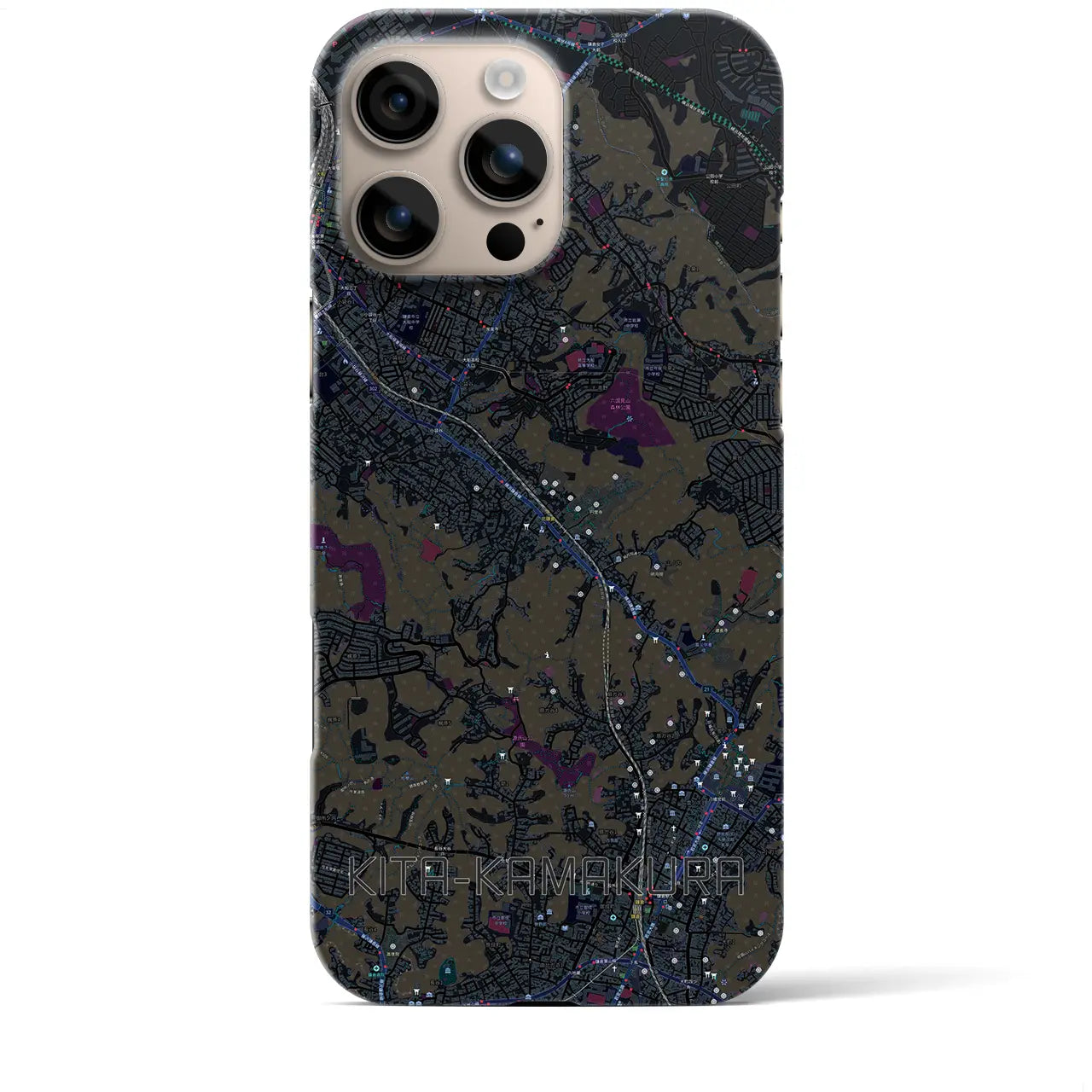 【北鎌倉(神奈川県)】地図柄iPhoneケース(バックカバータイプ)
