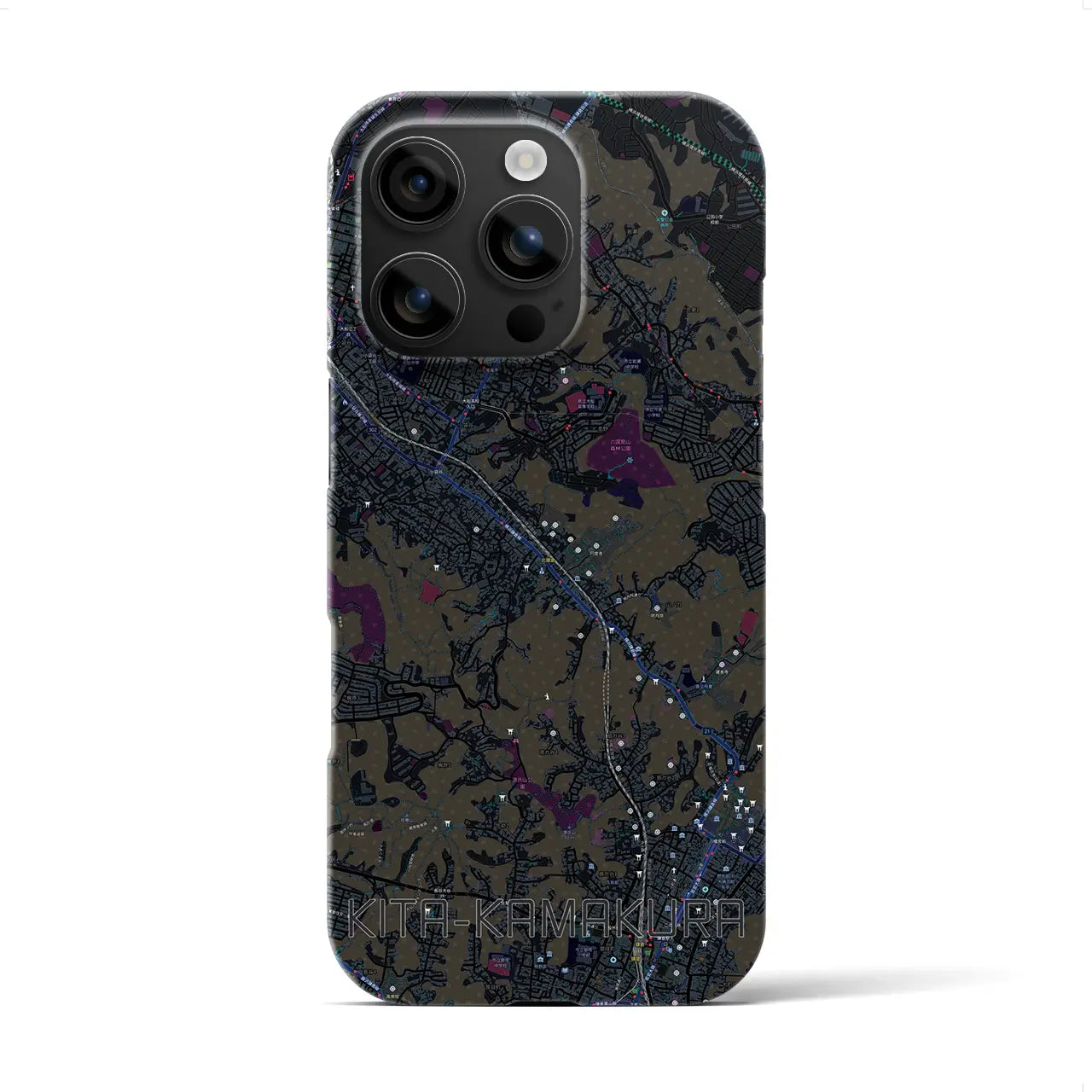 【北鎌倉(神奈川県)】地図柄iPhoneケース(バックカバータイプ)