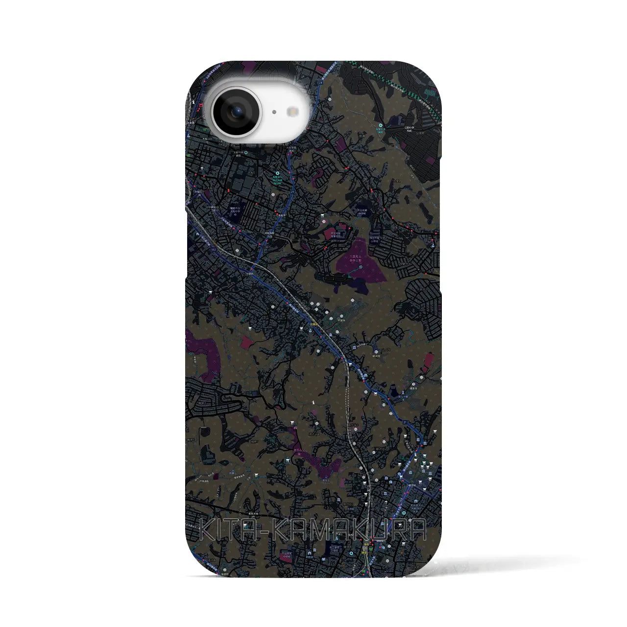 【北鎌倉(神奈川県)】地図柄iPhoneケース(バックカバータイプ)