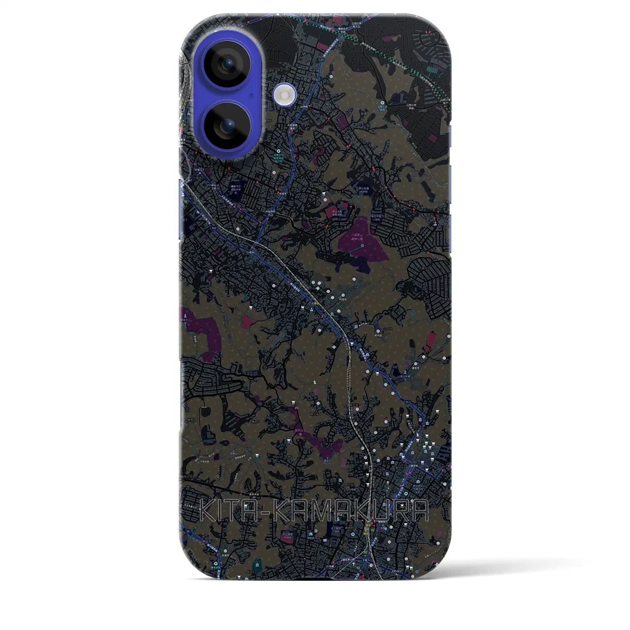 【北鎌倉(神奈川県)】地図柄iPhoneケース(バックカバータイプ)