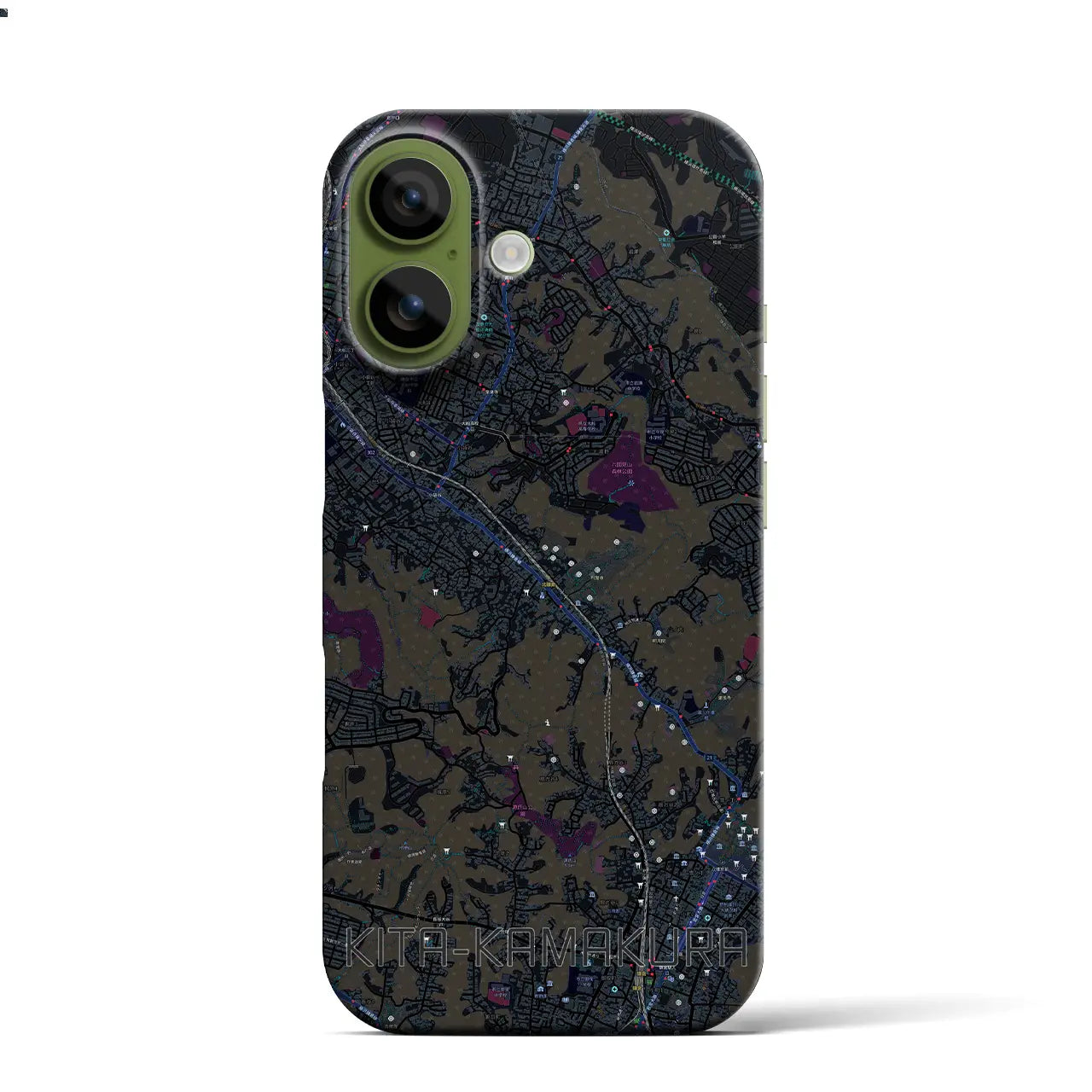 【北鎌倉(神奈川県)】地図柄iPhoneケース(バックカバータイプ)