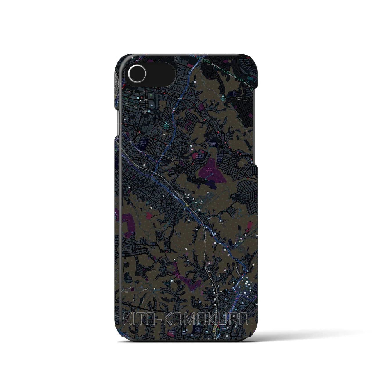 【北鎌倉(神奈川県)】地図柄iPhoneケース(バックカバータイプ)