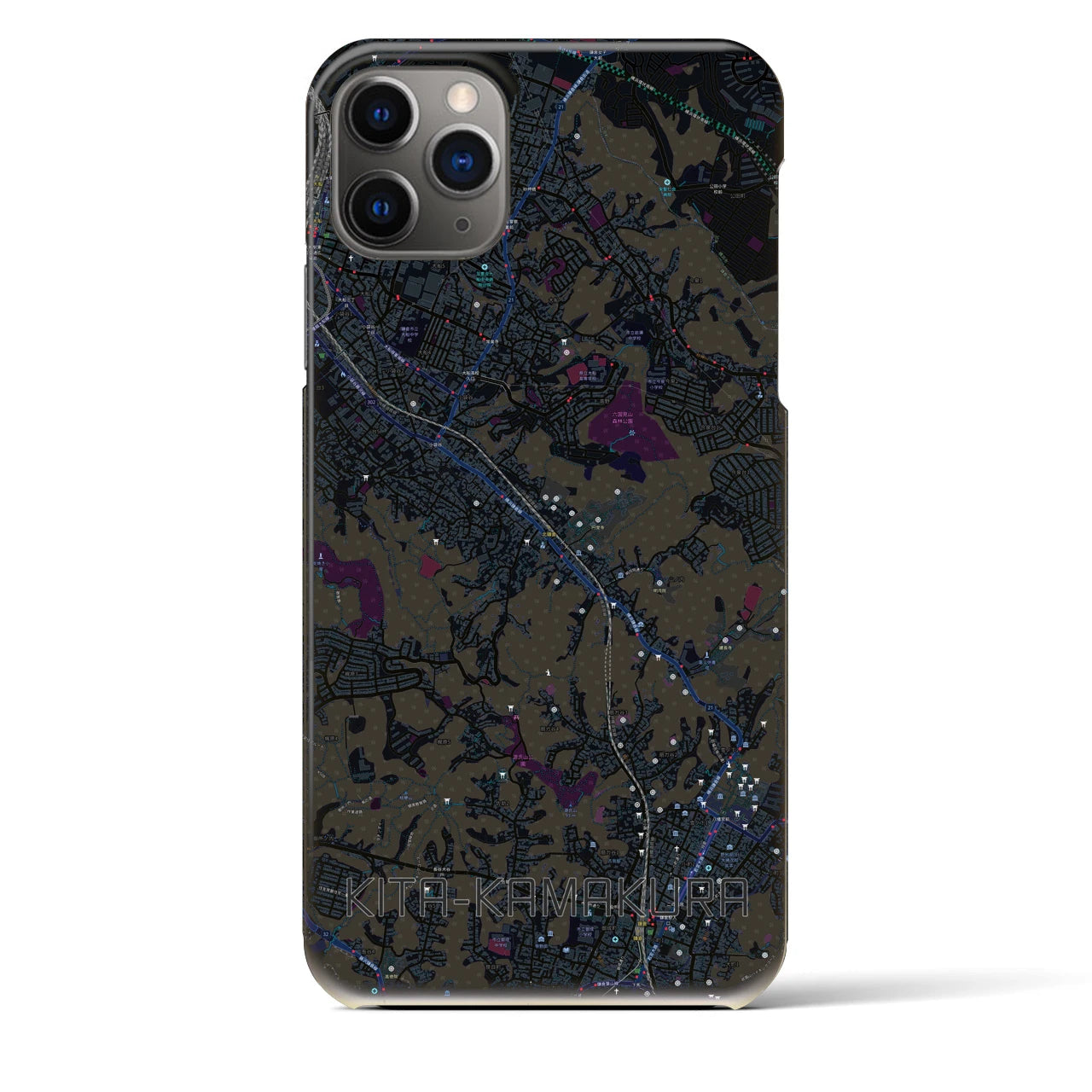 【北鎌倉(神奈川県)】地図柄iPhoneケース(バックカバータイプ)