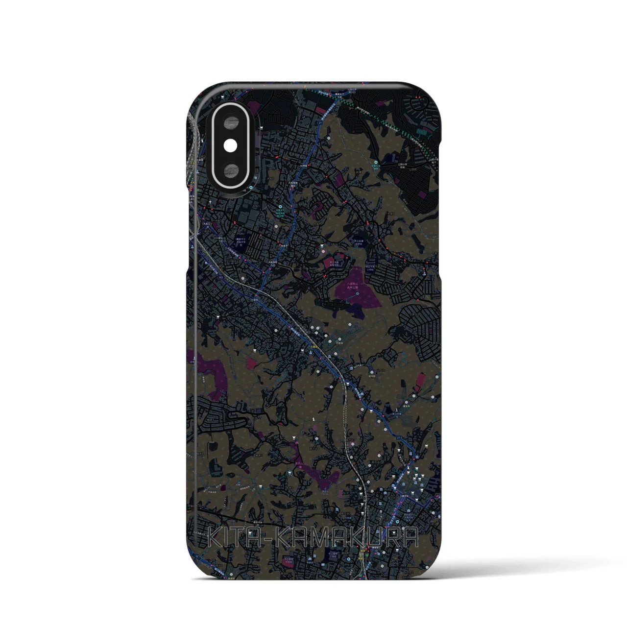 【北鎌倉(神奈川県)】地図柄iPhoneケース(バックカバータイプ)