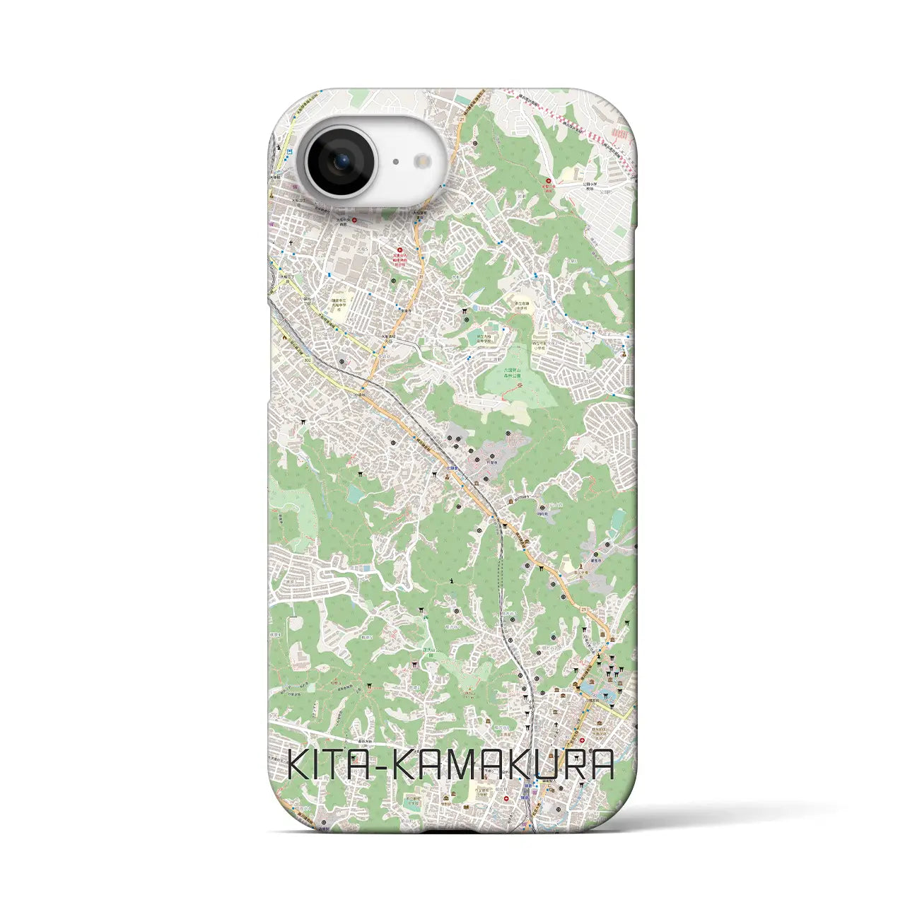 【北鎌倉(神奈川県)】地図柄iPhoneケース(バックカバータイプ)