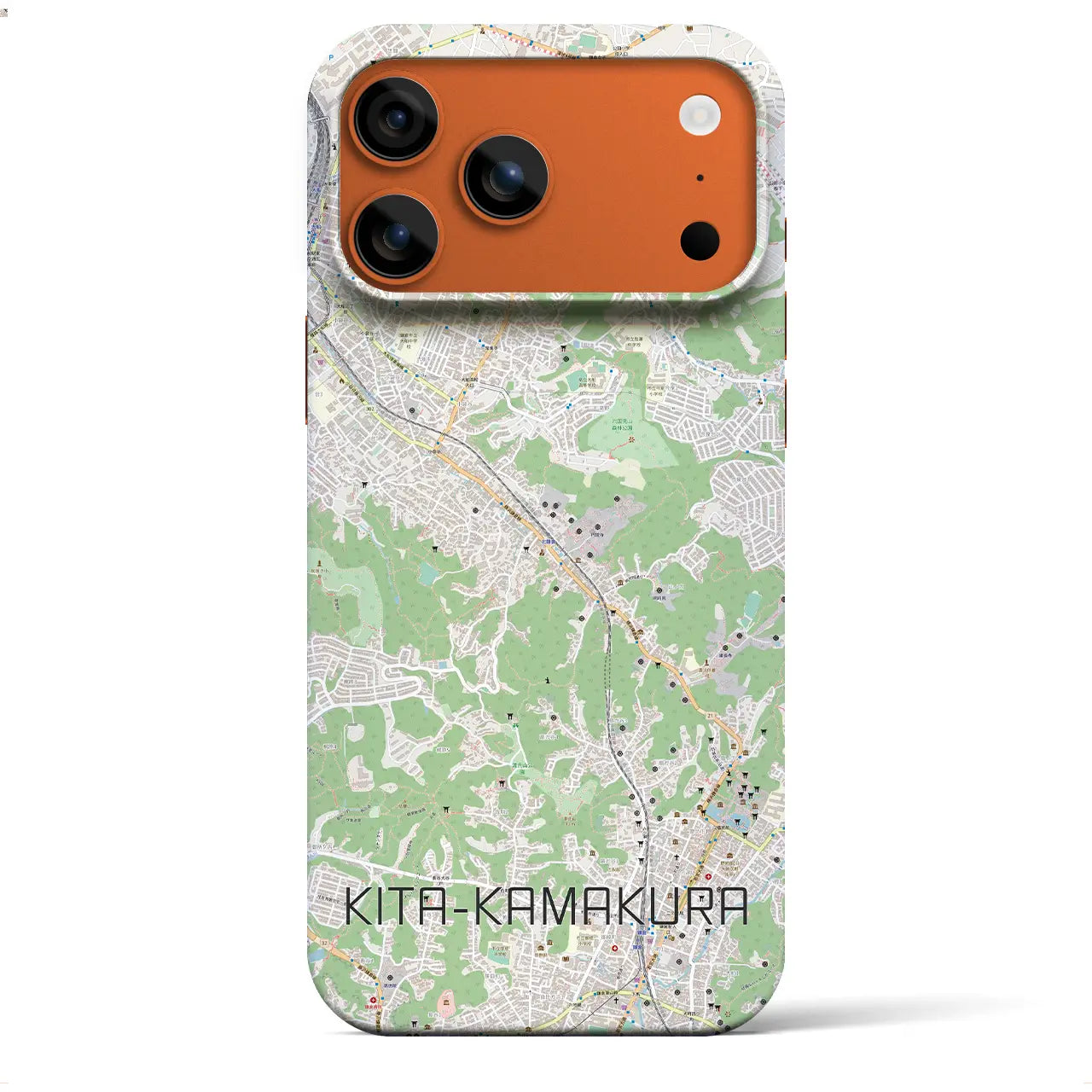 【北鎌倉(神奈川県)】地図柄iPhoneケース(バックカバータイプ)ナチュラル・iPhone 17 Pro Max 用