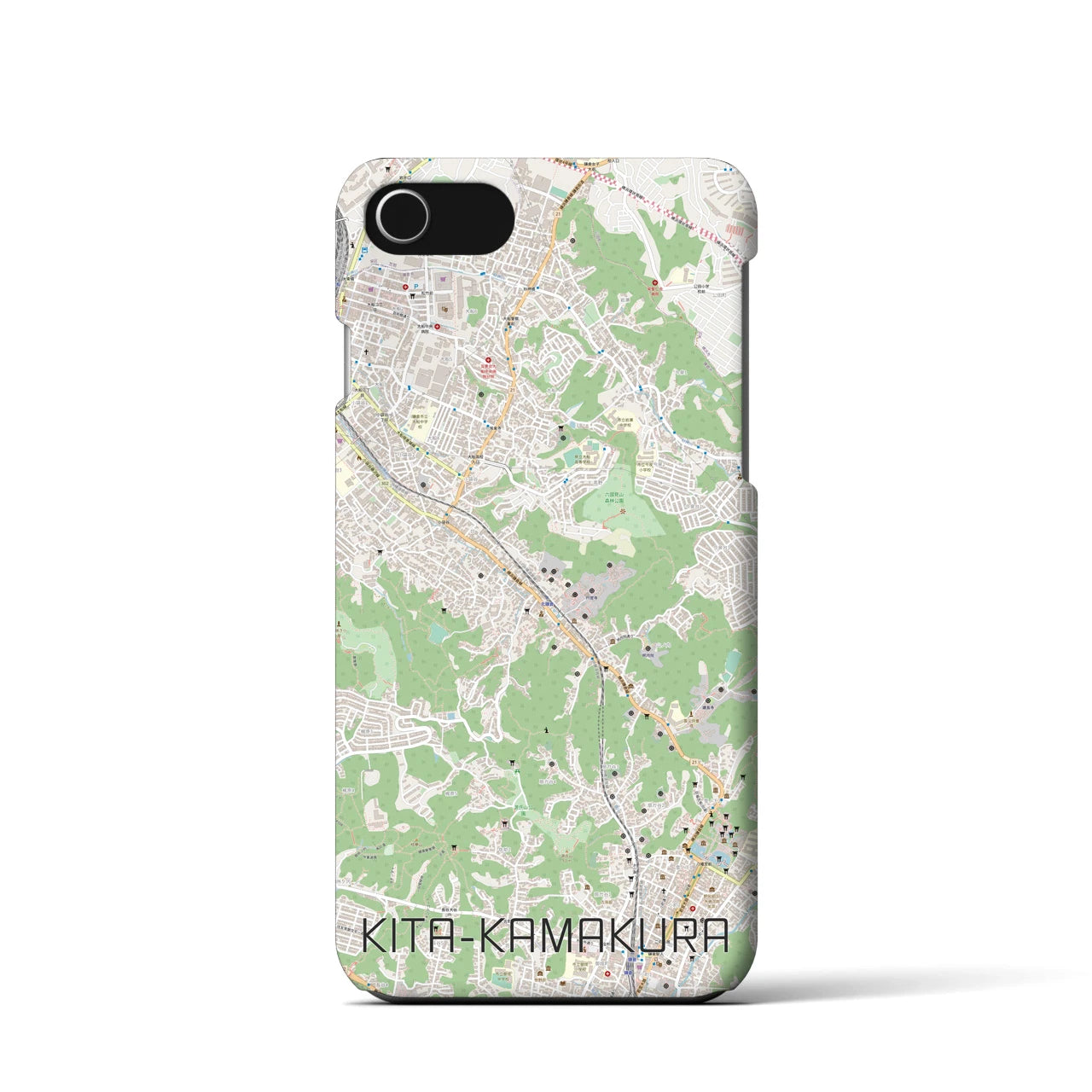 【北鎌倉(神奈川県)】地図柄iPhoneケース(バックカバータイプ)