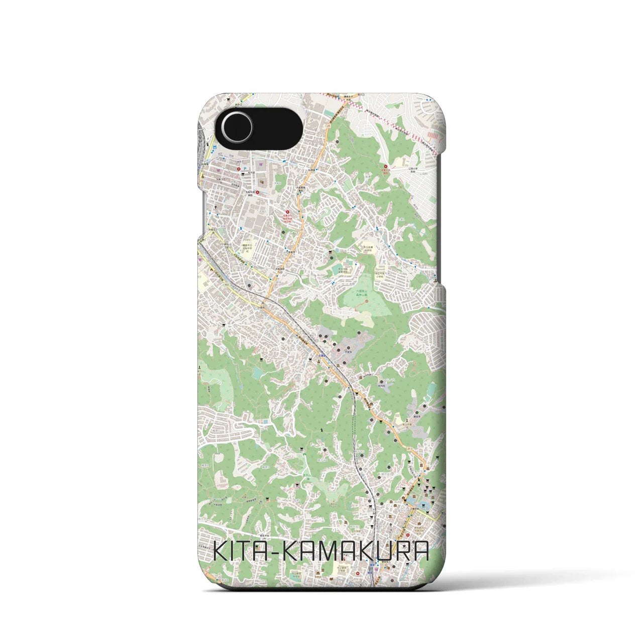 【北鎌倉(神奈川県)】地図柄iPhoneケース(バックカバータイプ)