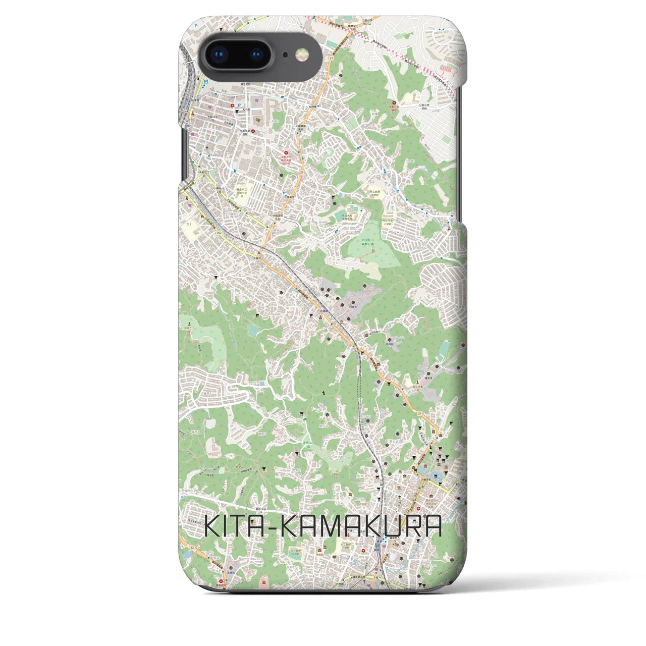 【北鎌倉(神奈川県)】地図柄iPhoneケース(バックカバータイプ)