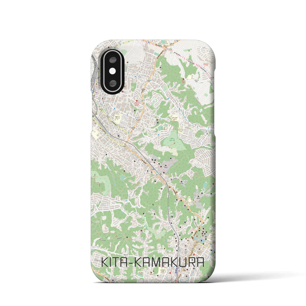【北鎌倉(神奈川県)】地図柄iPhoneケース(バックカバータイプ)