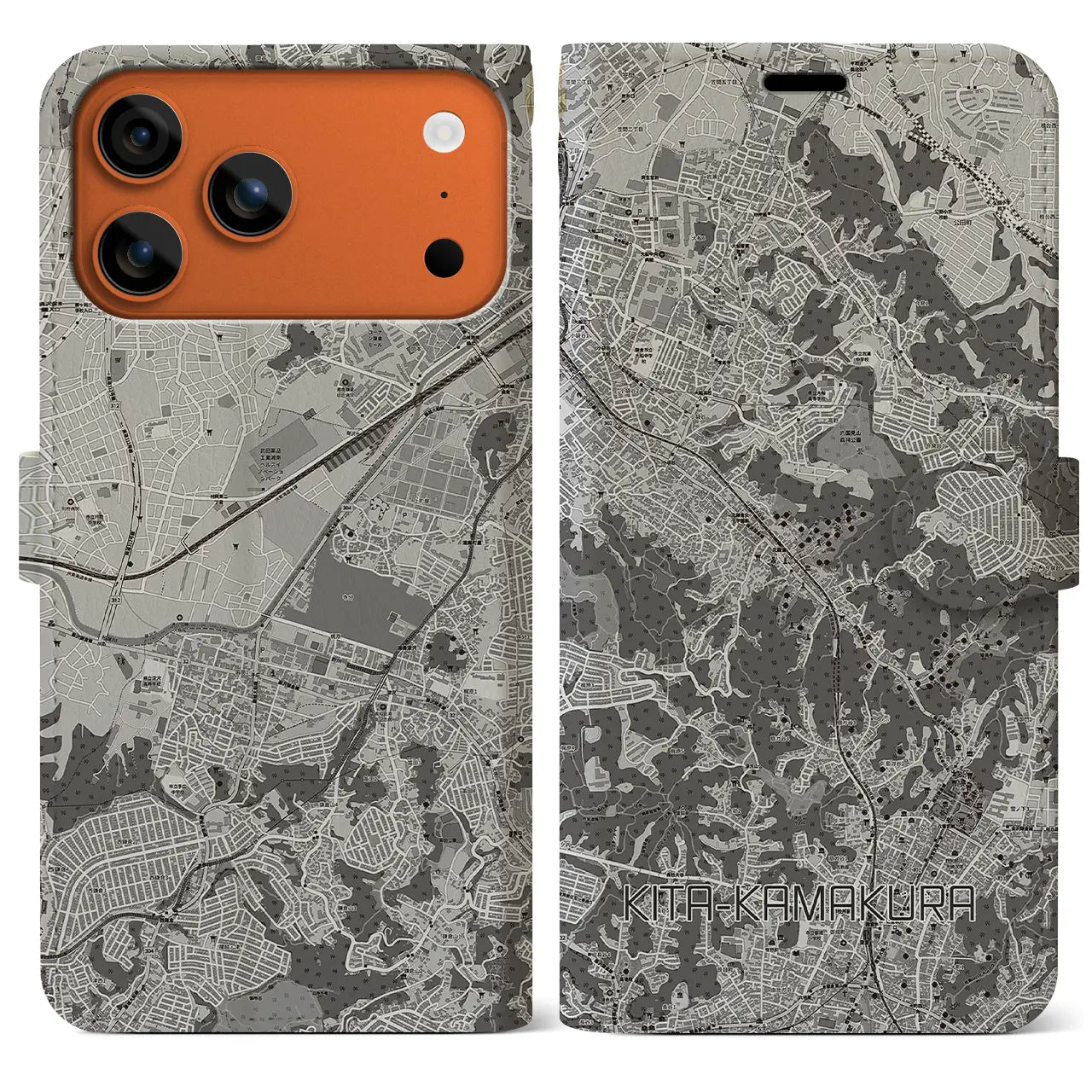 【北鎌倉(神奈川県)】地図柄iPhoneケース(手帳タイプ)