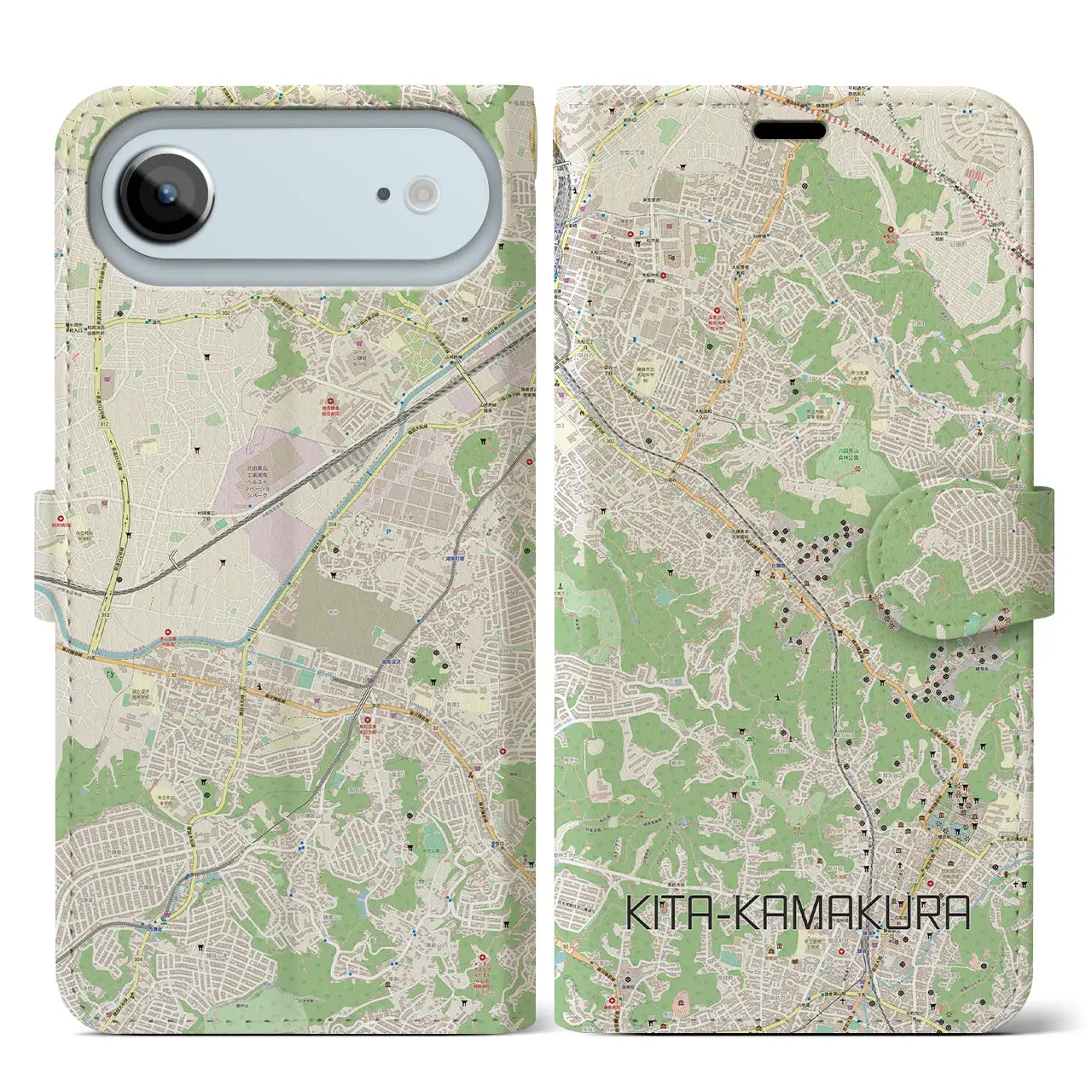 【北鎌倉(神奈川県)】地図柄iPhoneケース(手帳タイプ)