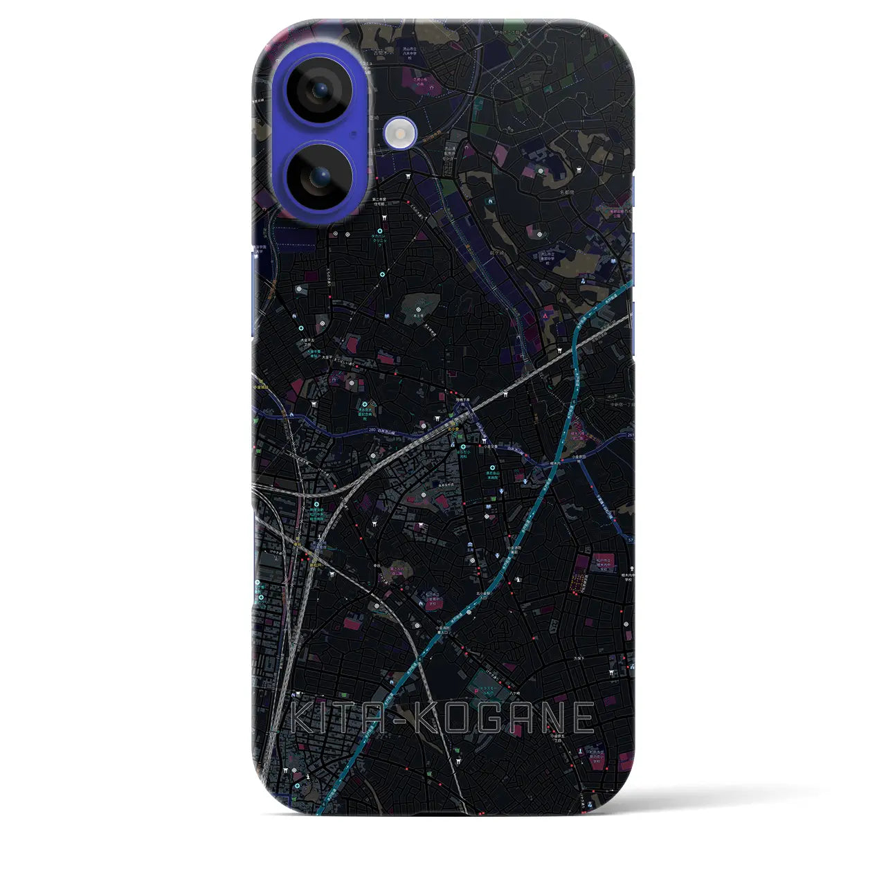 【北小金(千葉県)】地図柄iPhoneケース(バックカバータイプ)