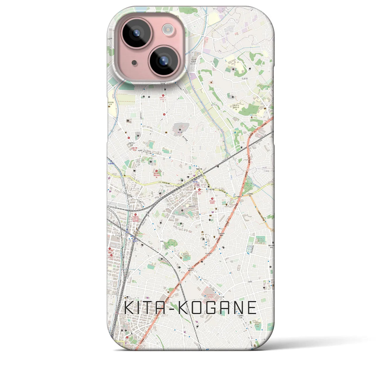 【北小金(千葉県)】地図柄iPhoneケース(バックカバータイプ)