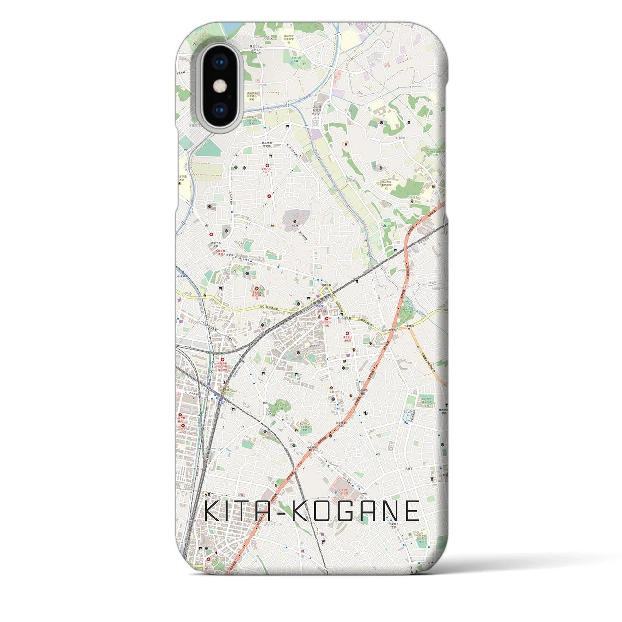 【北小金(千葉県)】地図柄iPhoneケース(バックカバータイプ)