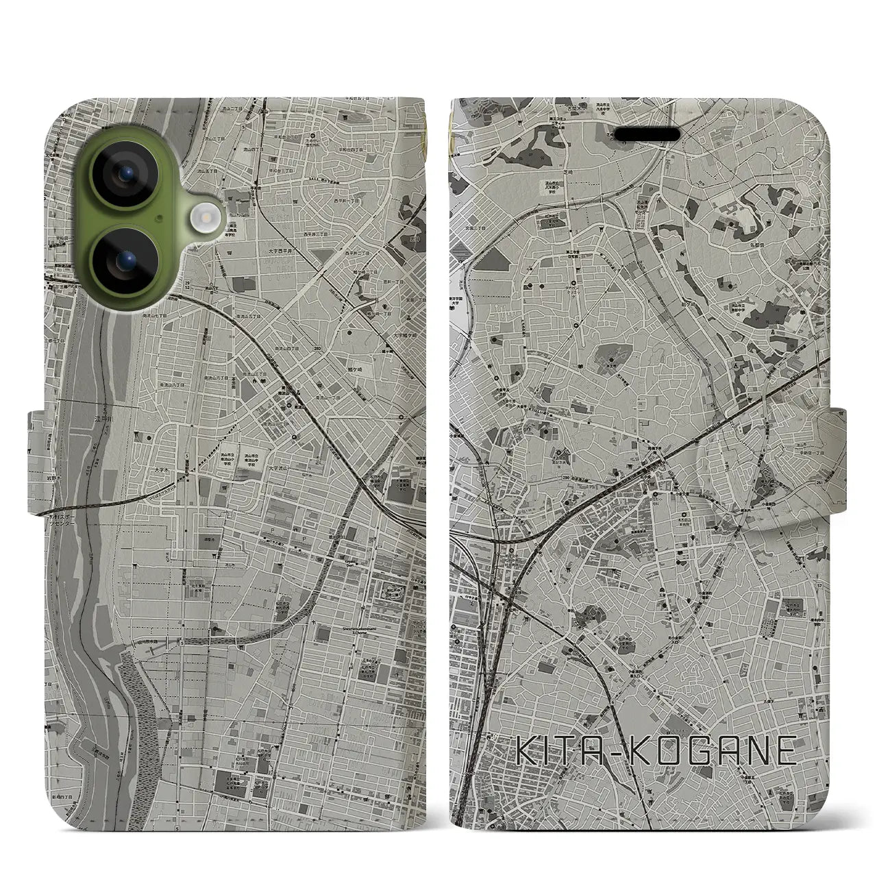 【北小金(千葉県)】地図柄iPhoneケース(手帳タイプ)