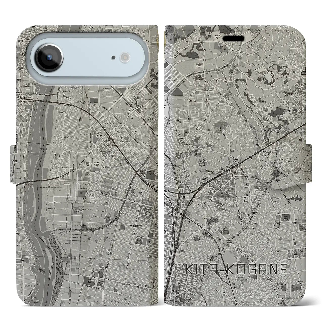 【北小金(千葉県)】地図柄iPhoneケース(手帳タイプ)
