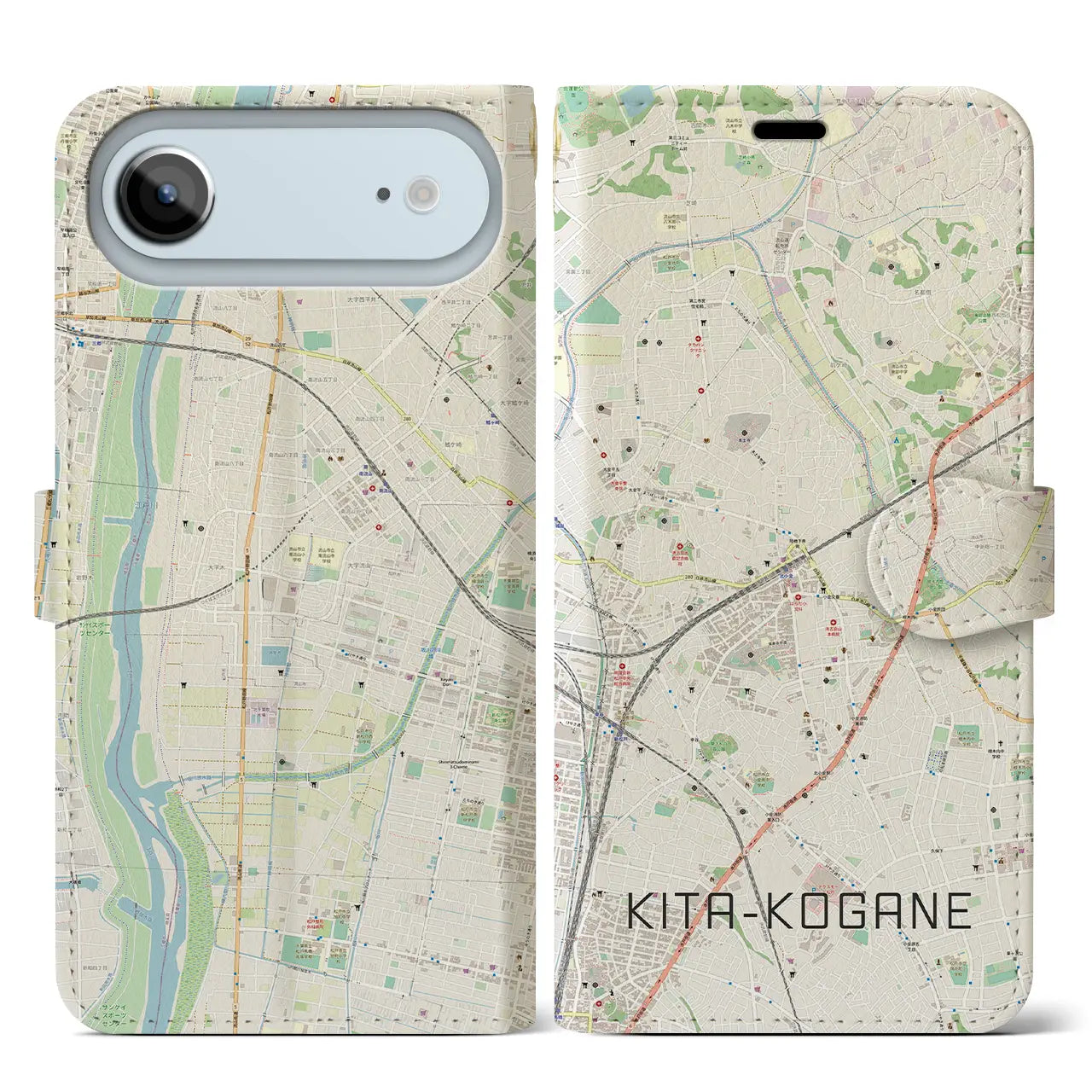 【北小金(千葉県)】地図柄iPhoneケース(手帳タイプ)