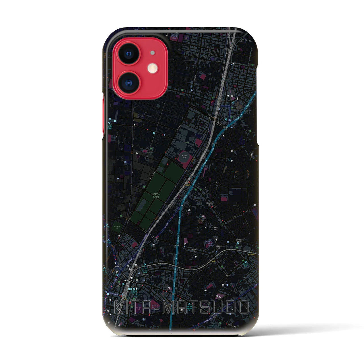 【北松戸(千葉県)】地図柄iPhoneケース(バックカバータイプ)