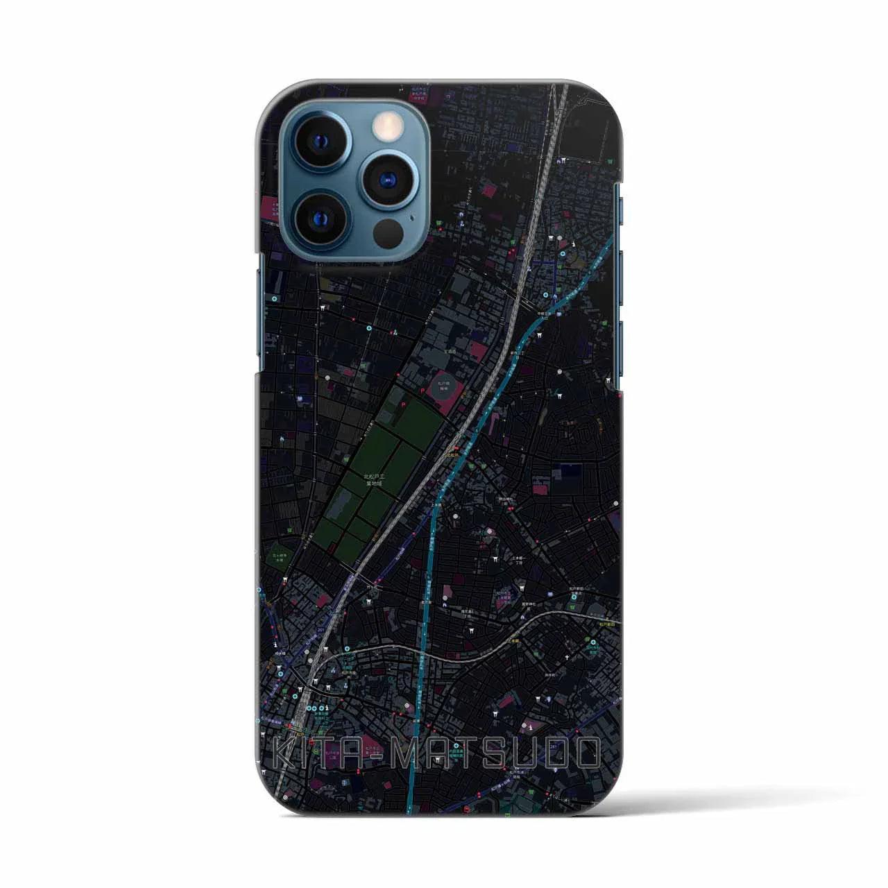 【北松戸(千葉県)】地図柄iPhoneケース(バックカバータイプ)