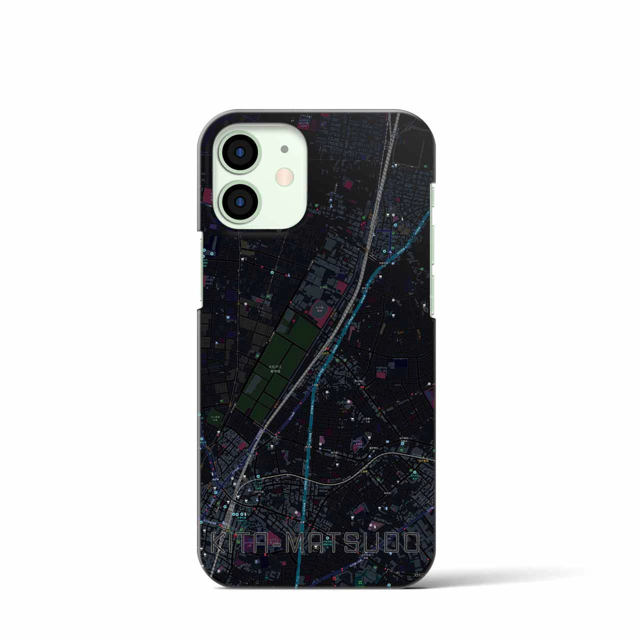 【北松戸(千葉県)】地図柄iPhoneケース(バックカバータイプ)