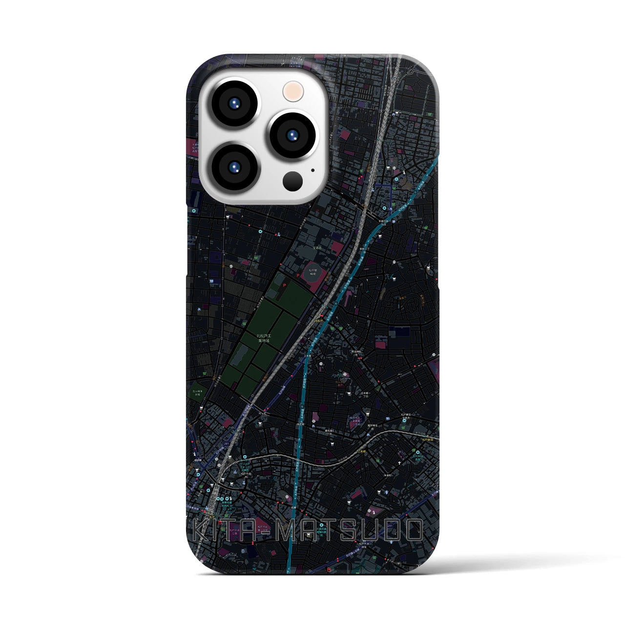 【北松戸(千葉県)】地図柄iPhoneケース(バックカバータイプ)