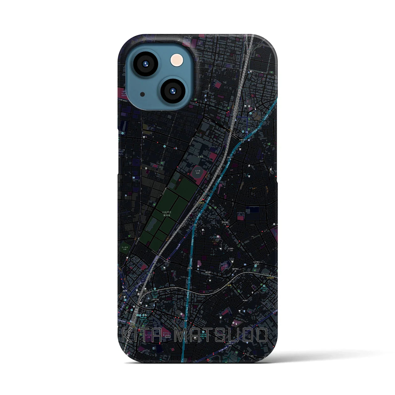 【北松戸(千葉県)】地図柄iPhoneケース(バックカバータイプ)