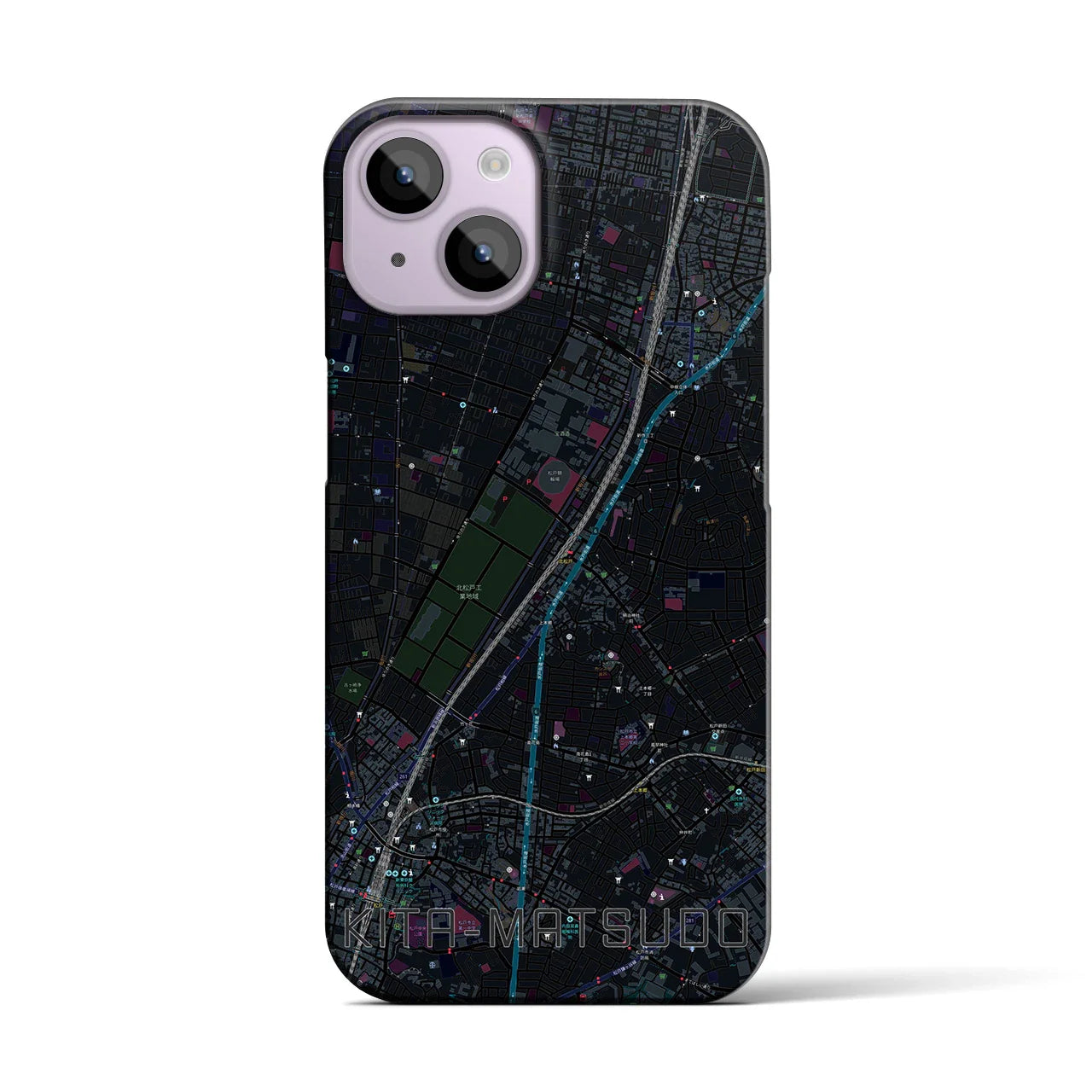 【北松戸(千葉県)】地図柄iPhoneケース(バックカバータイプ)