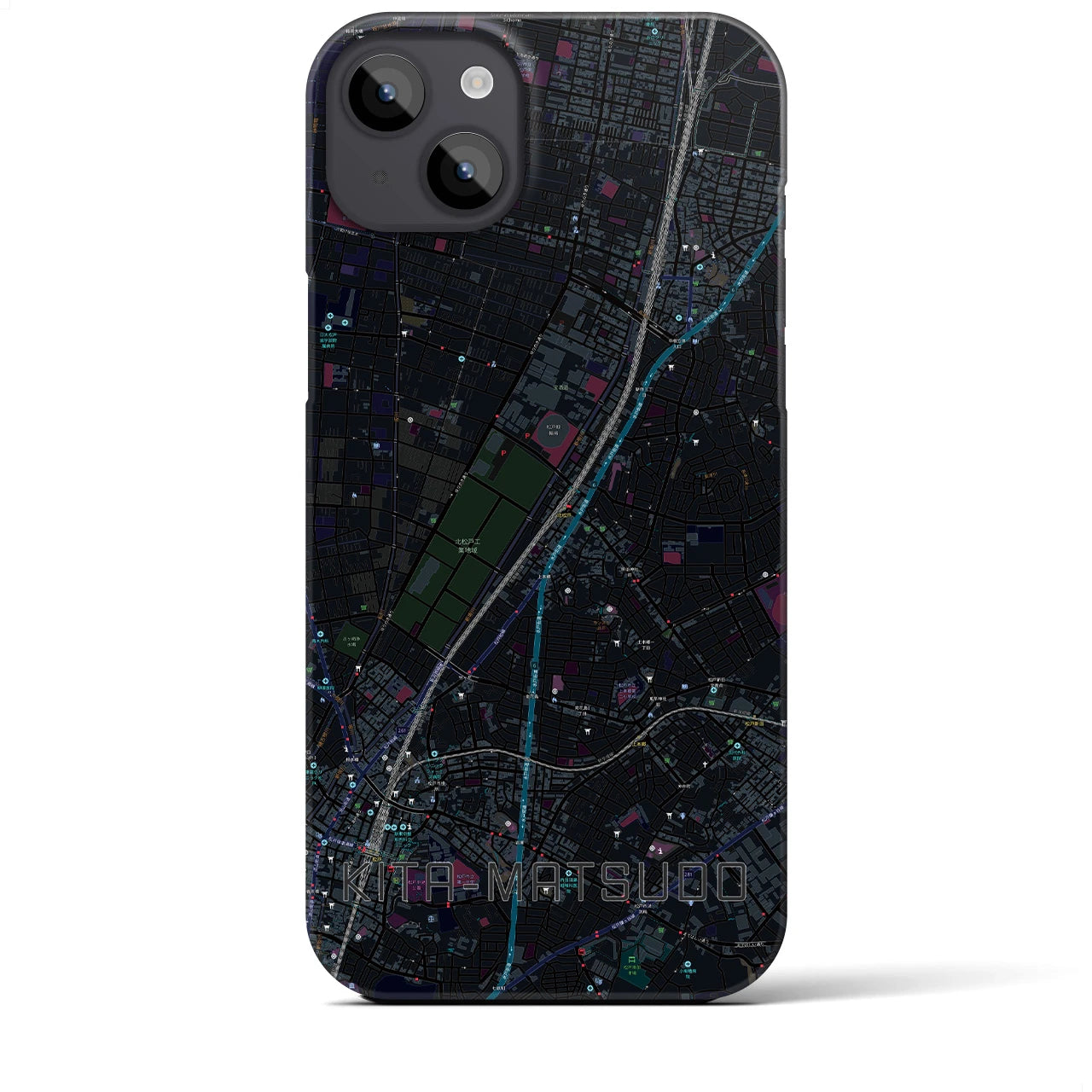 【北松戸(千葉県)】地図柄iPhoneケース(バックカバータイプ)