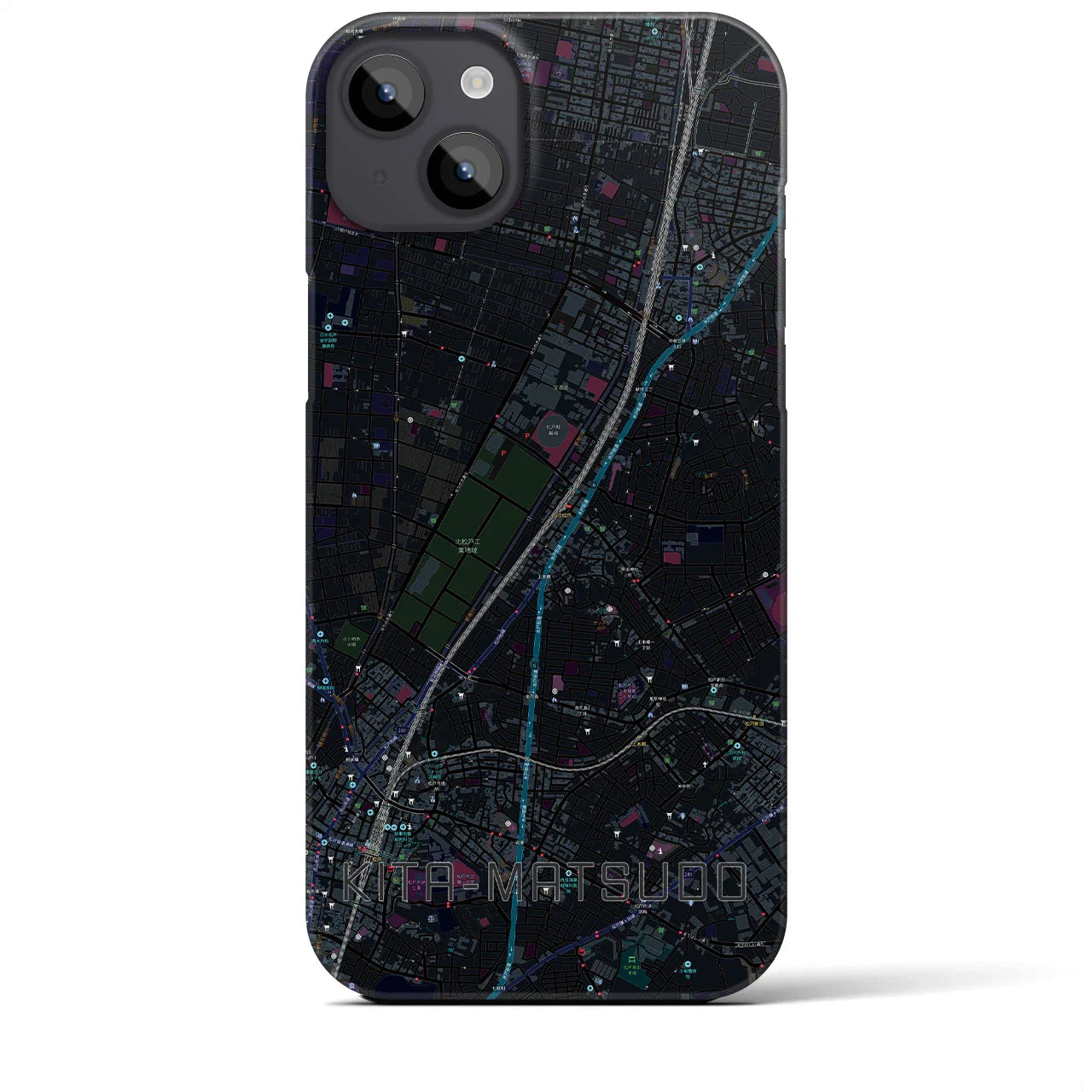 【北松戸(千葉県)】地図柄iPhoneケース(バックカバータイプ)