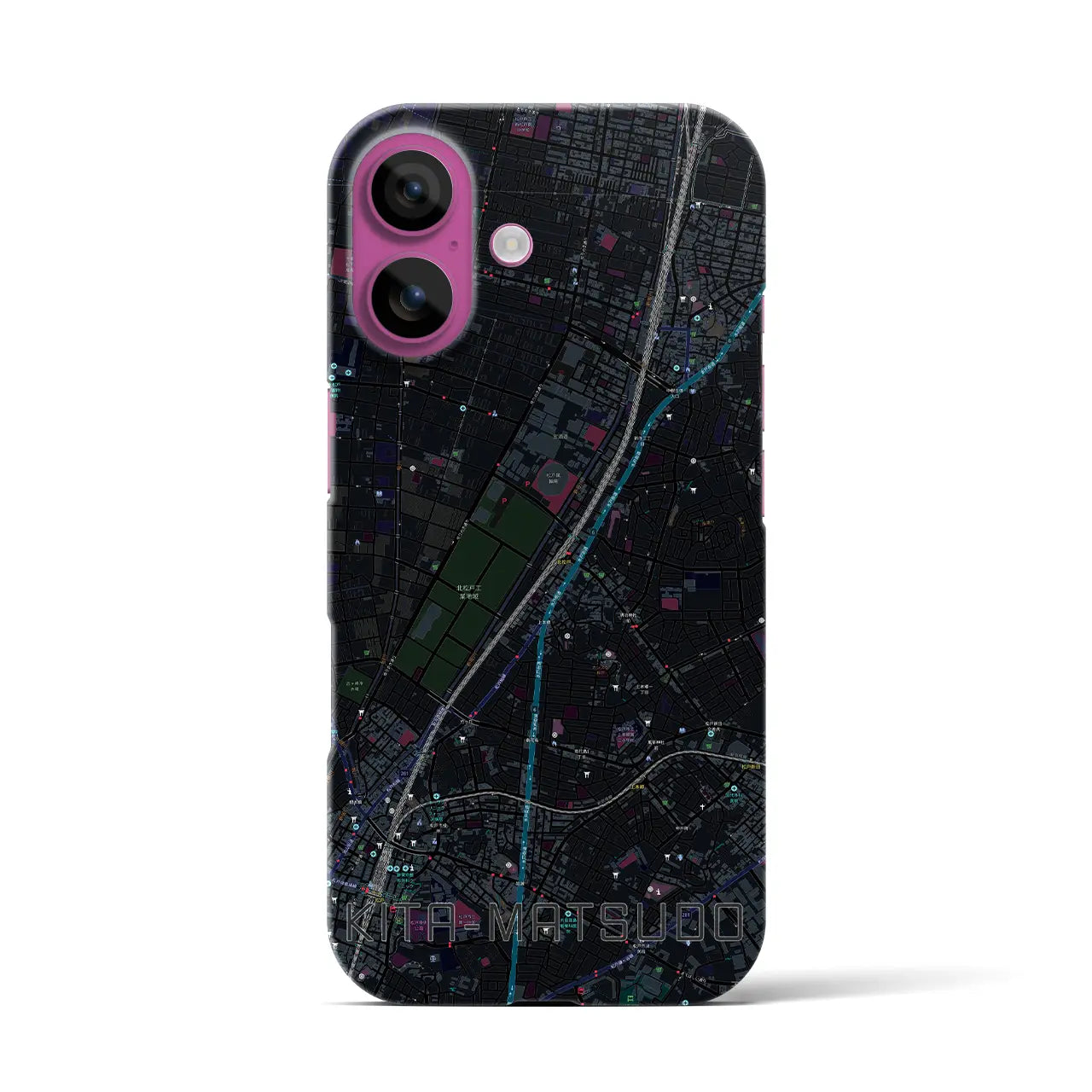 【北松戸(千葉県)】地図柄iPhoneケース(バックカバータイプ)