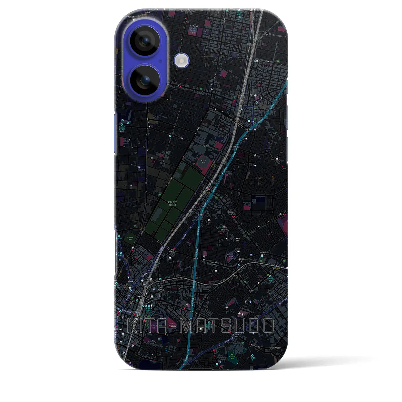 【北松戸(千葉県)】地図柄iPhoneケース(バックカバータイプ)