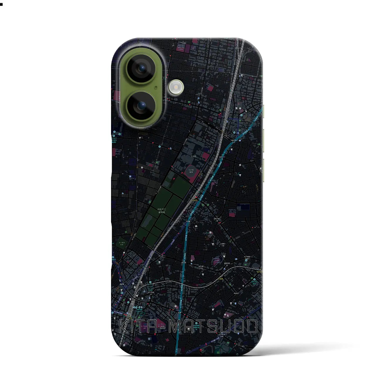 【北松戸(千葉県)】地図柄iPhoneケース(バックカバータイプ)