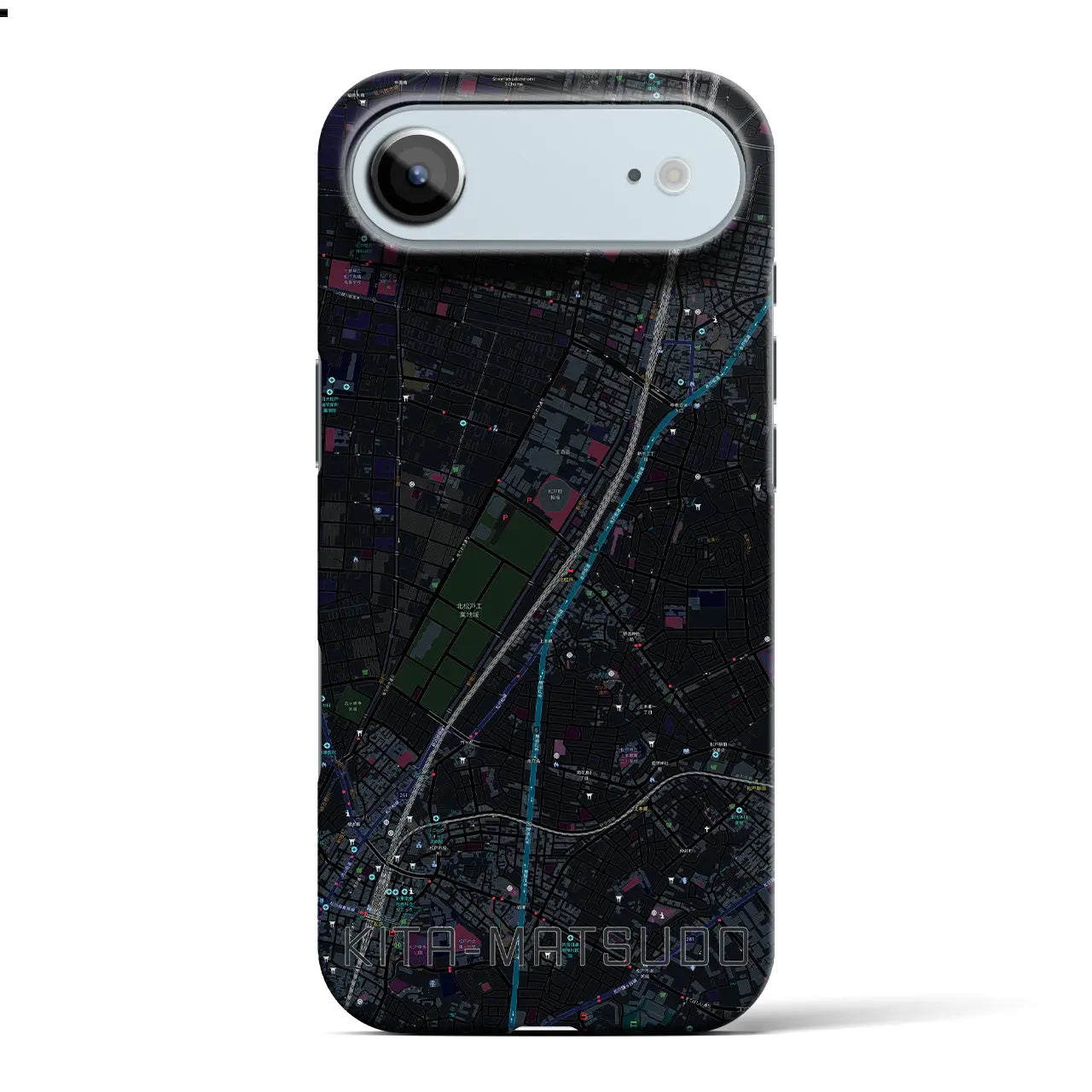 【北松戸(千葉県)】地図柄iPhoneケース(バックカバータイプ)