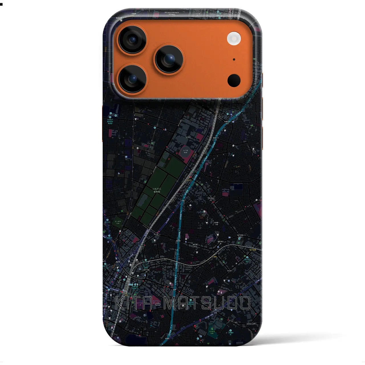 【北松戸(千葉県)】地図柄iPhoneケース(バックカバータイプ)
