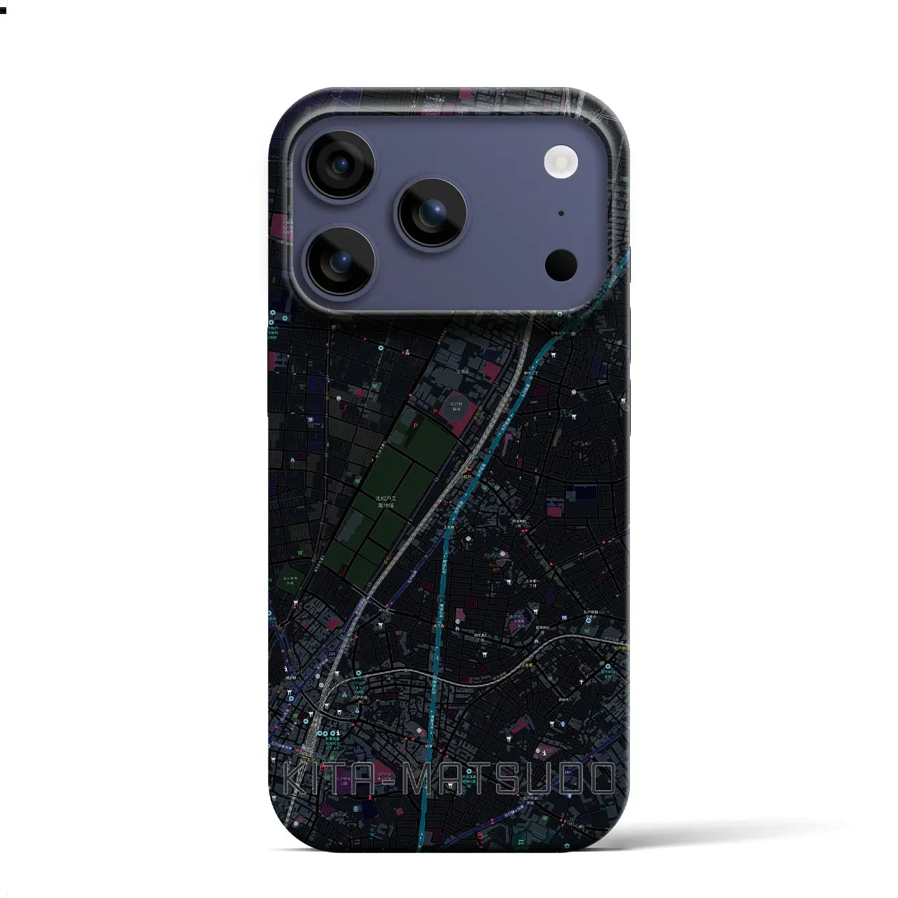 【北松戸(千葉県)】地図柄iPhoneケース(バックカバータイプ)