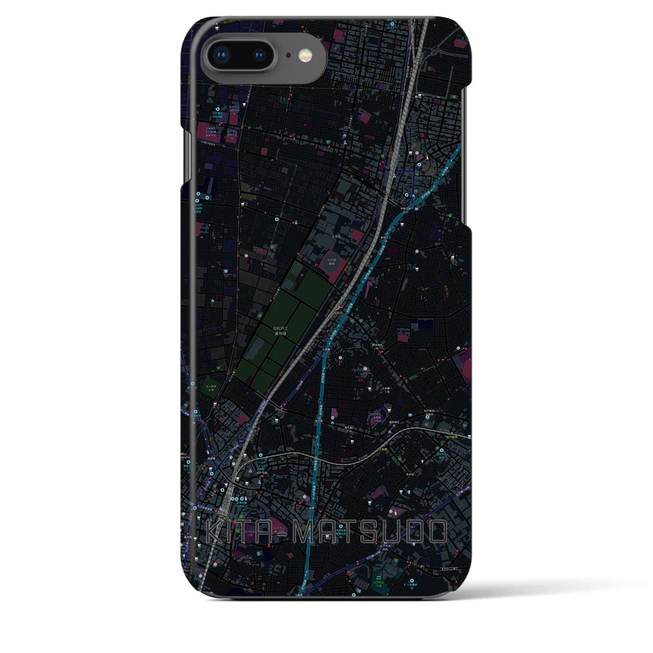 【北松戸(千葉県)】地図柄iPhoneケース(バックカバータイプ)