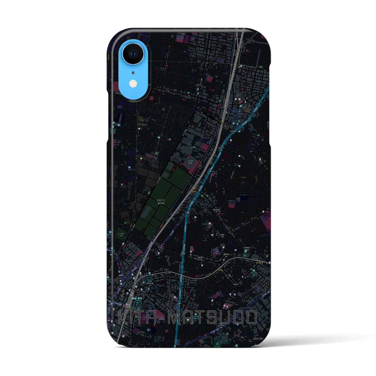 【北松戸(千葉県)】地図柄iPhoneケース(バックカバータイプ)