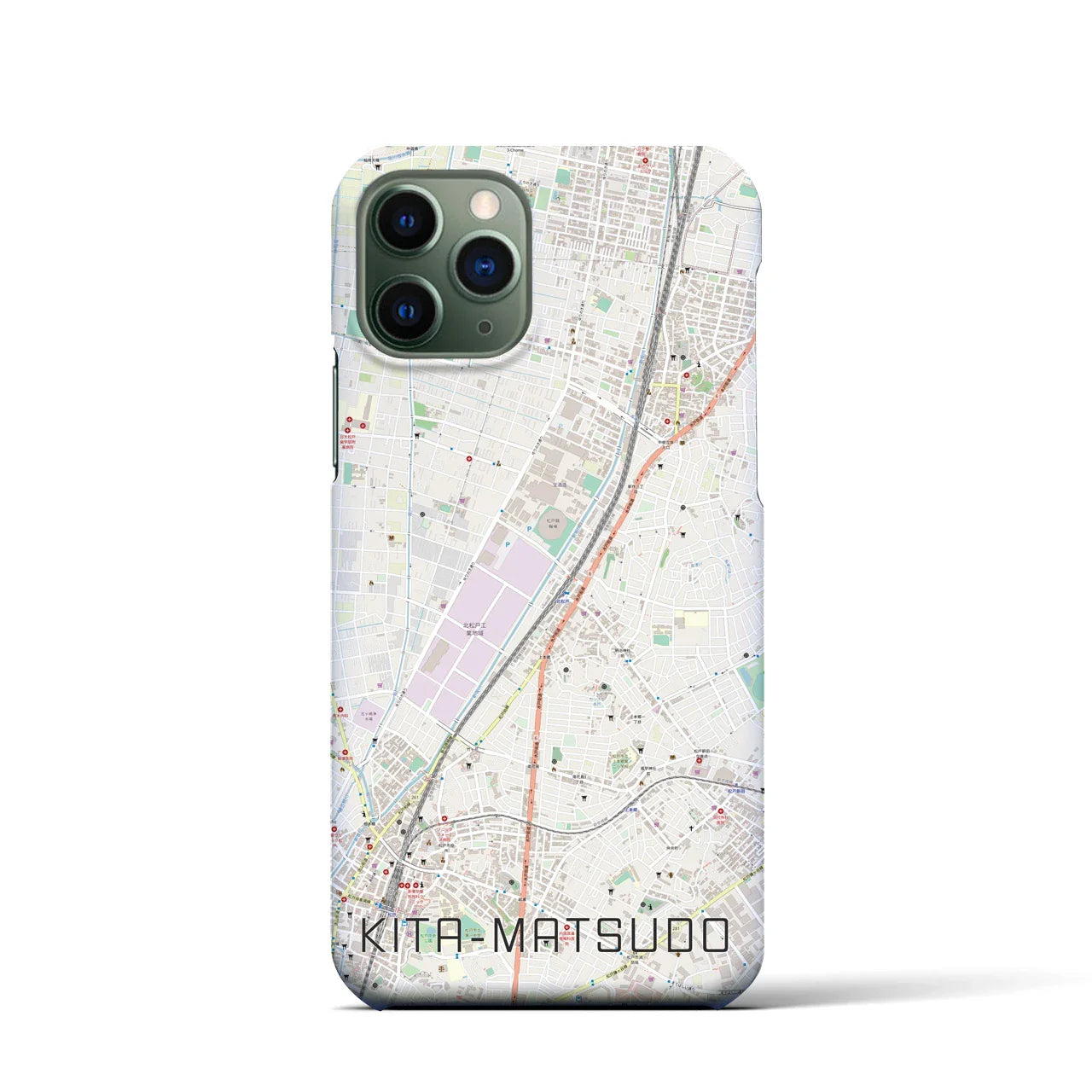 【北松戸(千葉県)】地図柄iPhoneケース(バックカバータイプ)