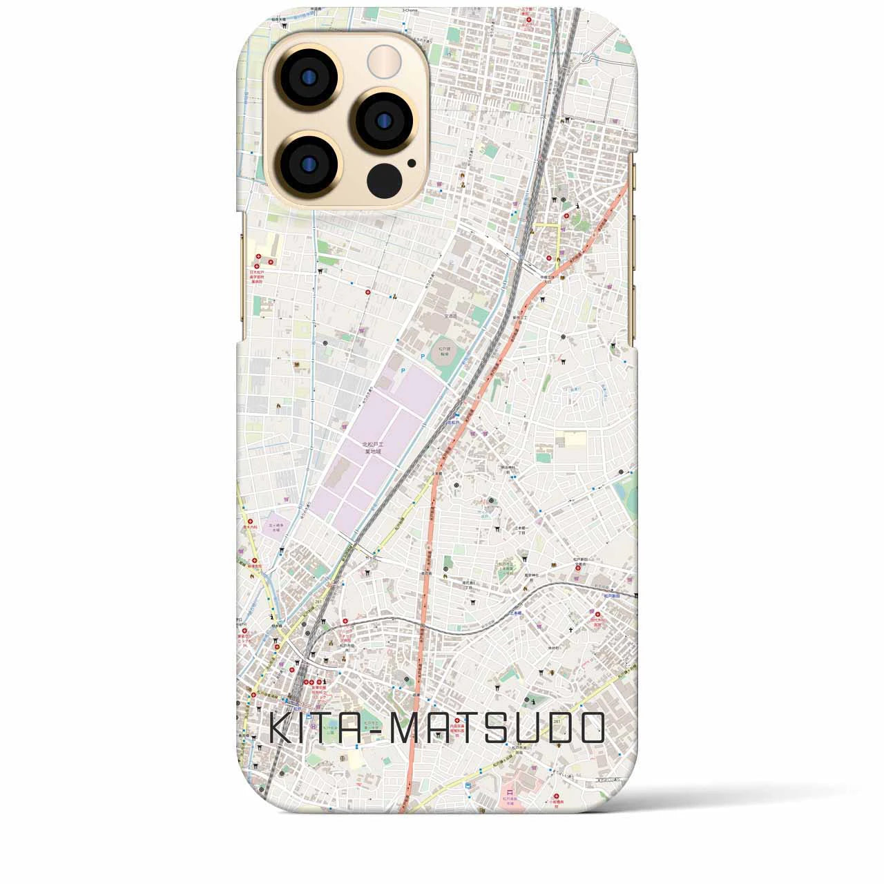 【北松戸(千葉県)】地図柄iPhoneケース(バックカバータイプ)